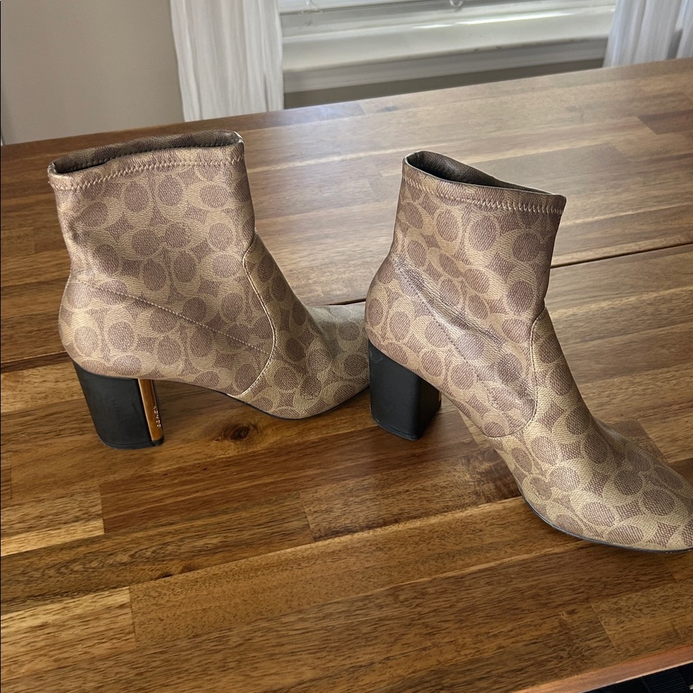 Coach Margot Monogram Coated Canvas Signature Bootie - Tan - Picture 5 of 11